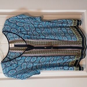 Bila blue/silver sheer top